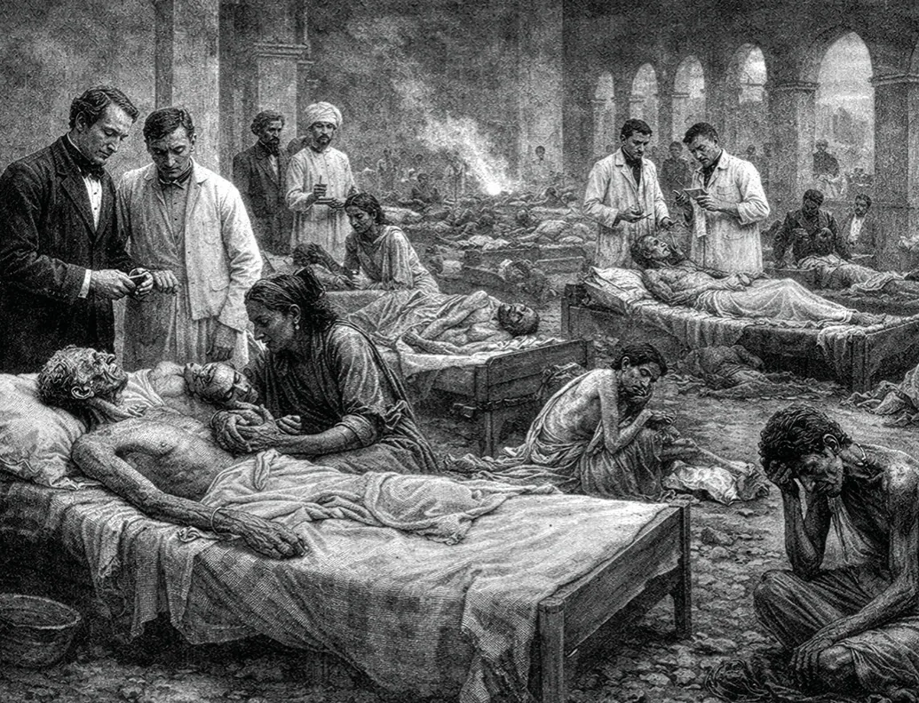 Sir JJ Hospital’s wards were filled with patients with fevers and respiratory diseases. Students were trained through daily clinical rounds with senior physicians.