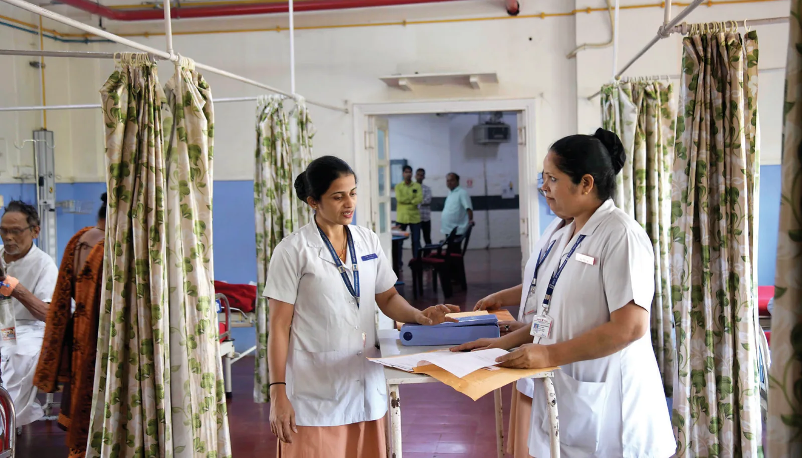 Nursing staff in a busy ward
