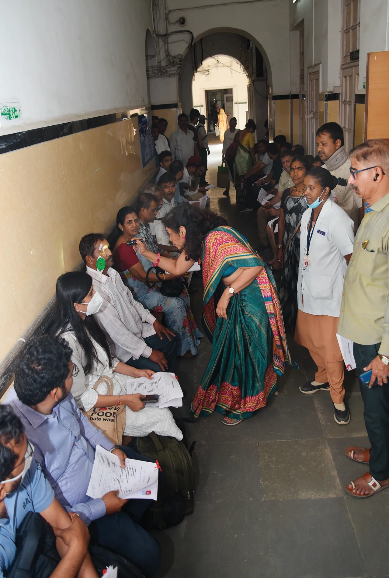 Patients wait in the Ophthalmology OPD.